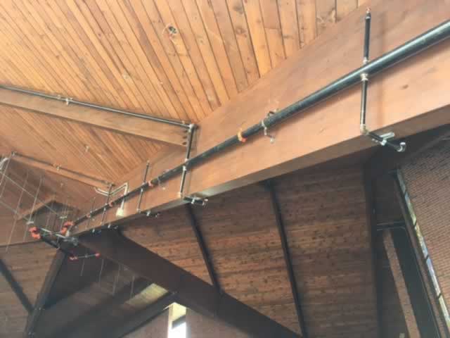 Wood work in ceiling